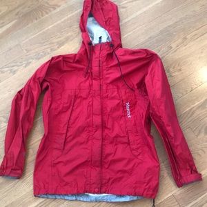 Marmot red raincoat